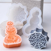 2808BA Pumpkin Halloween Silicone Mould DIY Handmade Spider Web Coffin Soap Scented Candle Chocolate Baking Mold Halloween Crafts Gift